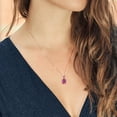 thumbnail image 3 of Gem Stone King 4.53 Ct Oval Pink Mystic Topaz Blue Diamond 18K Rose Gold Plated Silver Pendant, 3 of 4