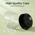 thumbnail image 3 of ACDANC 12 Pcs Plastic Container Jars with Lids,15Ml / 0.5Oz Refillable Clear Containers,Leak-Proof Round Sample Pots for Creams,Lotions,Eye Shadow,Lip Balm,Bpa Free, 3 of 8