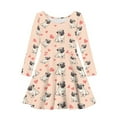 thumbnail image 4 of DISNIMO Girls Pug Dress for Girls Heart Dresses Long Sleeve Kids Animal Dress for Children Long Sleeve Dress for Girls 3-4 Fall Dress Kids Midi Dress for Girls Kids Twirl Dress Girls Swing Dresses, 4 of 6