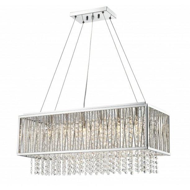 Bethel A LASER CUT ROD LIGHT FIXTURE WITH A CHROME FRAME AND HANGING