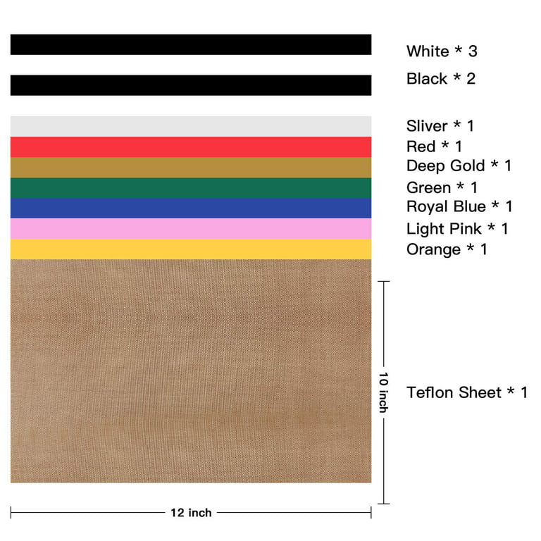 HTV Vinyl  Iron on Vinyl Sheets Bundle Multi Color 12x 10 Inch – HTVRONT
