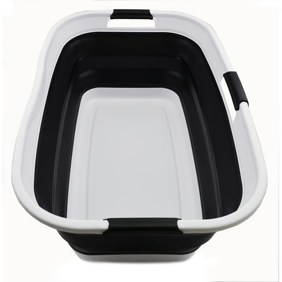 SAMMART 44L (11.6 gallon) Collapsible Plastic Laundry Basket - Foldable Pop Up Storage Container / Organizer - Portable Washing Tub - Space Saving Hamper / Basket, Water Capacity: 35L (9.2 gallon)