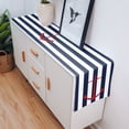 thumbnail image 5 of Table Runner Dresser Scarves 36 Inch Long, Nautical Marine Red Boat Anchor Linen Dining Table Runners Blue and White Line Stripes Tabletop Scarf for Wedding Holiday Party Kitchen, 5 of 7
