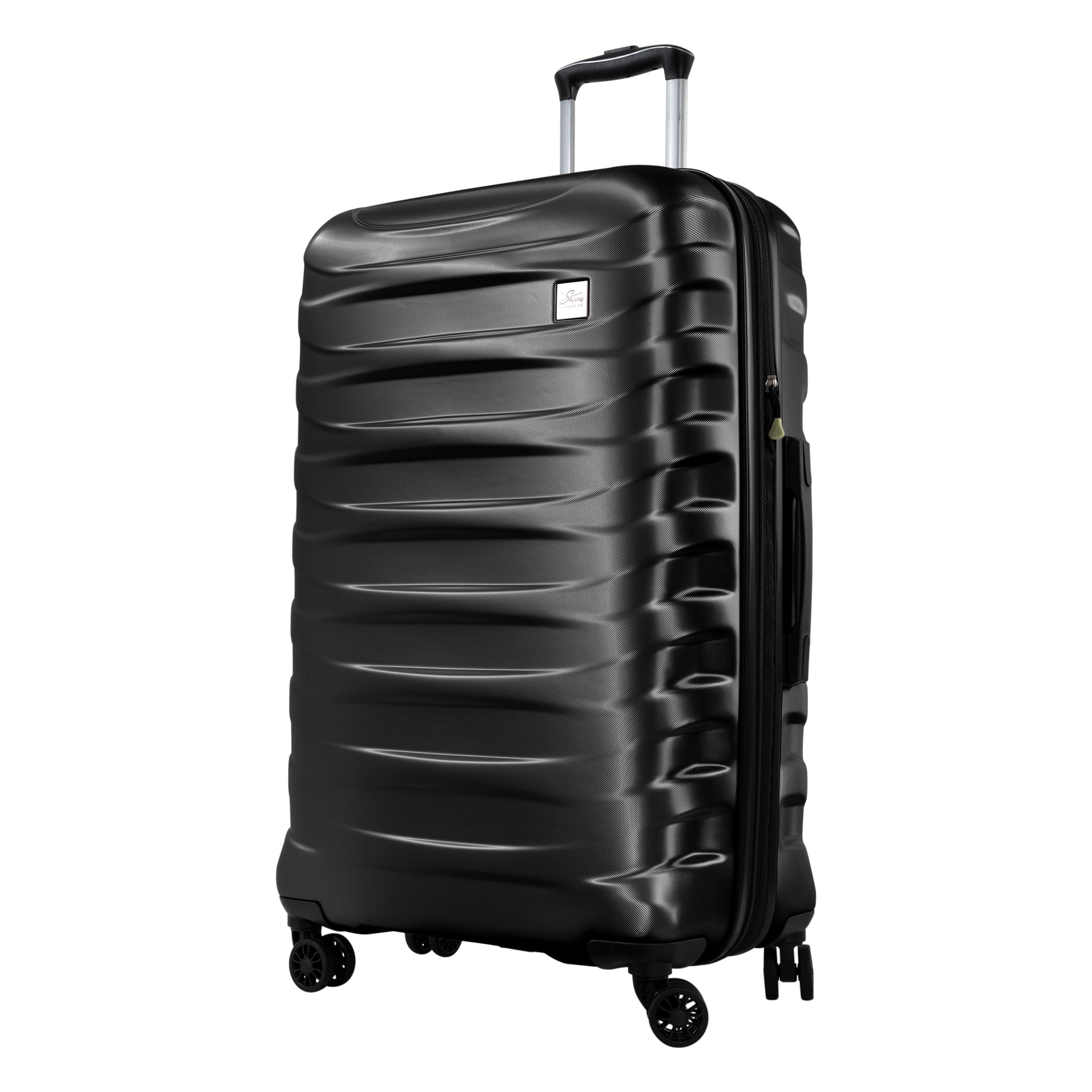 Skyway Luggage Camano Hardshell 28" Expandable Large Checked Luggage with Spinner Wheels, Black