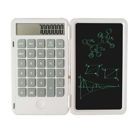 Irfora Calculator with 6inch Writing Tablet Portable Foldable Smart Erasable LCD Graphics Handwriting Pad Board Rechar