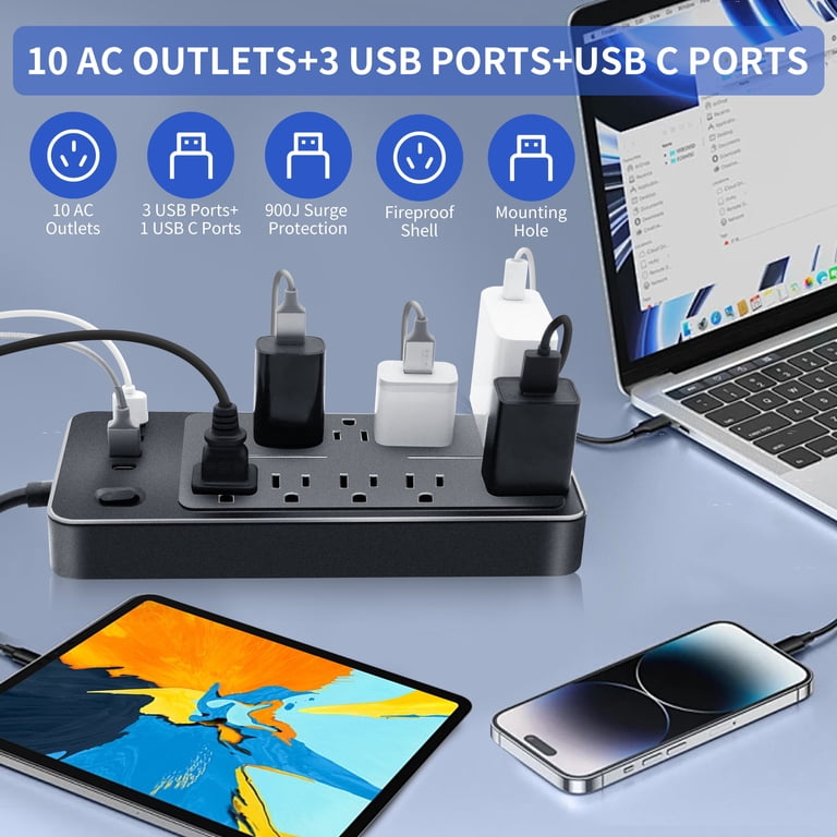 Meromore 14-In-1 Power Strip with USB-C Charging photo 2
