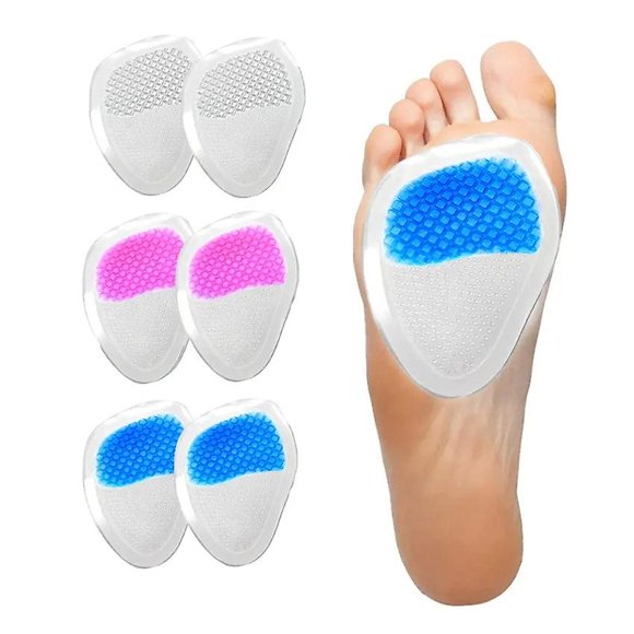 3 Pairs Of Women's Forefoot Self-adhesive Insoles For High Heels Reusable