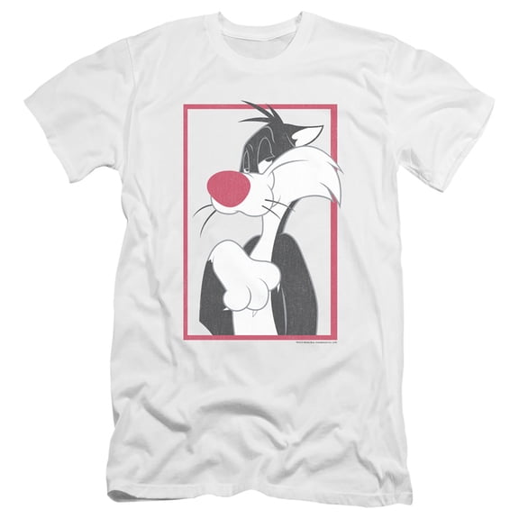 Looney Tunes Sylvester HBO S/S Adult 30/1 T-Shirt White