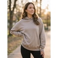 thumbnail image 4 of Women Hoodies Sweatshirts Long Sleeve Crewneck Sweaters Fleece Hooded Oversized Shirts With Pocket, 4 of 7