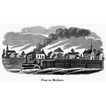 - Railroad New Jersey 1844 Nthe Line Of The Morris And Essex Railroad At Madison New Jersey Four Miles Southeast Of Morristown Wood Engraving 1844 Rolled Canvas Art - (24 x 36)