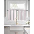 thumbnail image 2 of Pink Grey Stripe Half Window Curtain 36 Inches Long, Modern Farmhouse Vertical Striped Window Treatment Curtain Drapes, Small Tier Curtains for Bathroom Over Sink, 27.5"x36", 2 Panels, 2 of 7