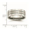 thumbnail image 6 of Auriga Fine Jewelry Stainless Steel Polished with Satin Center 8 mm Grooved Band for Women Size 10.5, 6 of 8