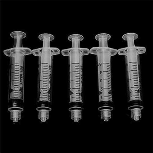 50 Pcs - 5ml Syringes with 14ga, 20ga,21ga, 23ga Blunt Tip Needles With Syringe Caps and Needle Caps for Refilling and Measuring Liquids, Oil or Glue Applicator