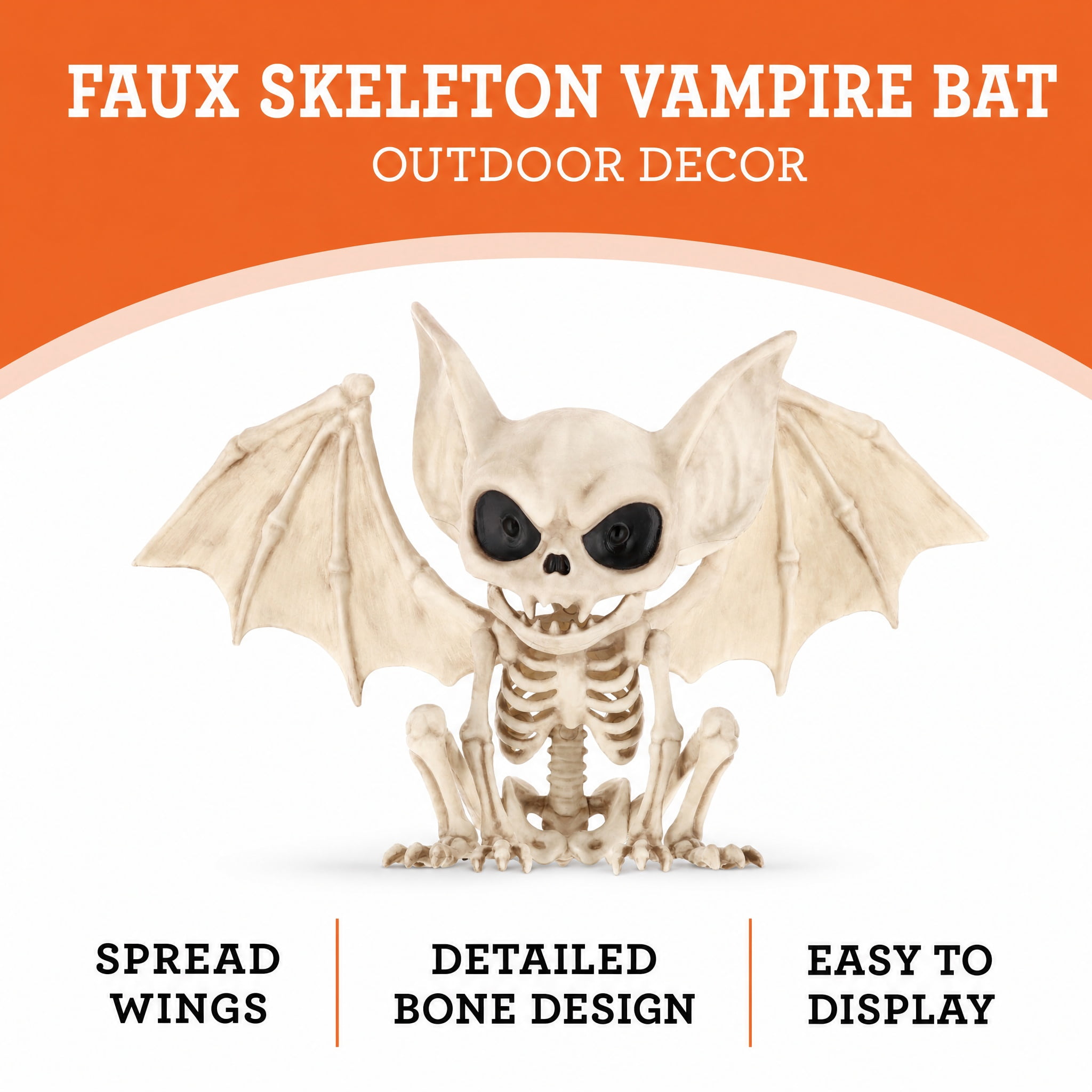 Faux Skeleton Vampire Bat Decoration, 4.6", Halloween by Way To Celebrate