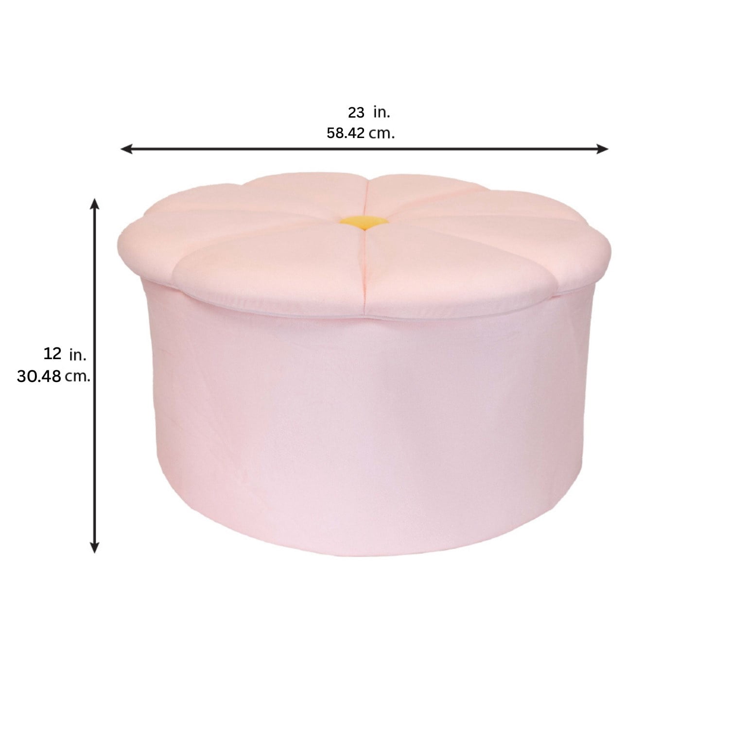 Mainstays Kids Pink Daisy Ottoman with Hidden Storage