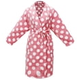 thumbnail image 2 of Simplicity Girl's Printed Fleece Sleep Robe Bathrobe (Size 3-15), Pink Dot,L, 2 of 2