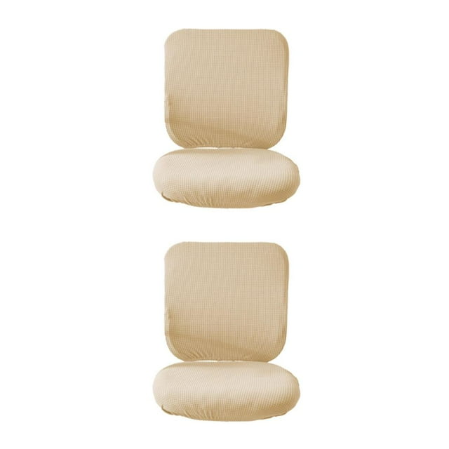 Guardoinrt Soft and Breathable Swivel Chair Cover Seating Experience Beige Backrest + Cushion Cover 2Set