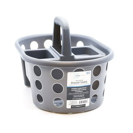 Mainstays Portable Plastic Shower Caddy, Gray Flannel