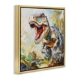 thumbnail image 2 of Stupell Industries Bohemian Enchanting T-Rex Roar Gold Floating Frame Canvas Art, 25 x 25, by Creative Studio, 2 of 8