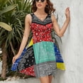 thumbnail image 3 of Bandana Paisley Patchwork Pattern Sleeveless Dress Women Summer Evening Dresses Ladies Sundress, 3 of 7