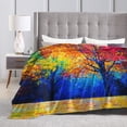thumbnail image 4 of Yibo Tulips Floral Blanket Flannel Soft and Comfortable Anti-static Bed Sofa Blanket, 4 of 6