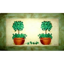 Custom Printed Rugs AWV083 Topiary Pot Doormat Rug, Green - 18 x 30 in.