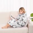 thumbnail image 4 of Black White Butterfly Pattern Blanket Hoodies for Kids 6-13YR Oversize Wearable Blanket Hoodies for Boys Girls Teens, 4 of 7