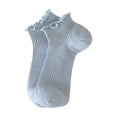 thumbnail image 2 of Neewe Womens Cotton Summer Short Sweat Absorbent Solid Color Socks With Ruffle Socks Women, Cute Ruffle Ankle Socks, 2 of 5
