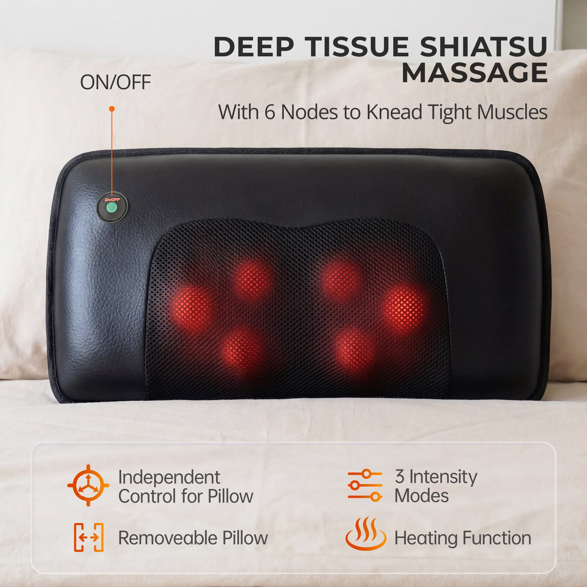 HOMEMASSA Full Body Massage Mat with Heat & vibration,Electric Massage Pad for Neck and Back Pain Relief with Shiatsu Neck Massager,Gift