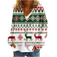 thumbnail image 2 of Womens Fleece Cardigan Coat Button Closure Christmas Print Casual Fashion Style Outerwear, 2 of 5