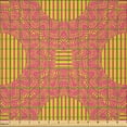 thumbnail image 2 of Ambesonne African Fabric by the Yard Microfiber, Traditional Modern Ethnic, 3 Yards, Yellow and Hot Pink, 2 of 2
