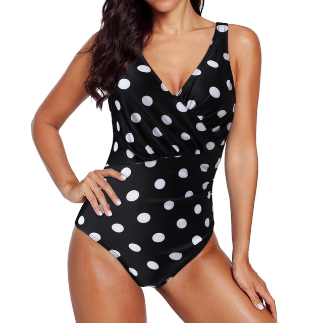 Traje de baño de una pieza Prolriy para mujer, traje de baño fruncido, traje de baño de entrenamiento, traje de baño para mujer, bikini de control de barriga, deportivo, monokini vintage, traje de