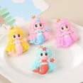 thumbnail image 3 of rygai Mermaid Keychain Cartoon Colorful Multipurpose Three-dimensional Reusable Decorative Gift Cute Princess Doll Key Ring Backpack Pendant for Handbag,Orange, 3 of 8