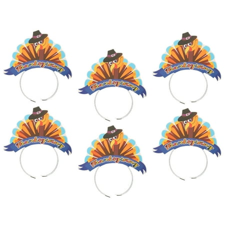 

6Pcs Headdress for Thanksgiving Party Letter Shape Design Headdress for Decor