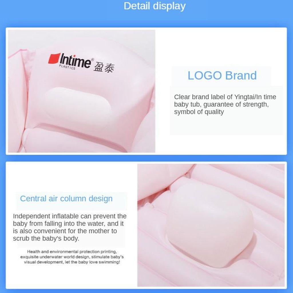 Aymzbd Inflatable Bathtub PVC Thick Bathing Bath Tub for children Newborn Pink