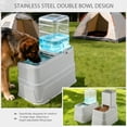 thumbnail image 2 of Elevated Dog Bowls Set, 1 Gallon Automatic Gravity Food Feeder & Water Dispenser with Stainless Steel Bowls, Adjustable Elevated Feeder for Small Medium Large Dogs, Anti-Choking & Neck Protection, 2 of 4
