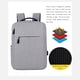 thumbnail image 5 of Mochila de negocios, bolsa para viajes en avión, compatible con portátiles de 15,6 pulgadas con puerto de carga USB., 5 of 7