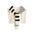 thumbnail image 2 of Women's Casual Shawl Wraps Striped Knitted Shawls Scarf Cape Beige One Size, 2 of 3