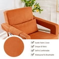 thumbnail image 5 of Costway Modern Suede Fabric Single Sofa Chair w/ Ottoman & Waist Pillow Orange, 5 of 11