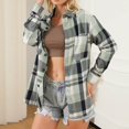 thumbnail image 6 of Autumn and Winter Plaid Jackets for Womens 2024 Plus Size Casual Tops Loose Plaid Printed Long-Sleeved Lapel Tops/Shirts, 6 of 9