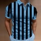 thumbnail image 1 of Blusa y camisa de manga corta con cuello vuelto Camisa casual de manga corta para hombre con estampado de rayas Camisa de manga corta con cuello vuelto para hombre, 1 of 7