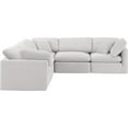 thumbnail image 3 of Meridian Furniture Indulge 158.5" Velvet L-Shaped Modular Sectional in Cream, 3 of 10