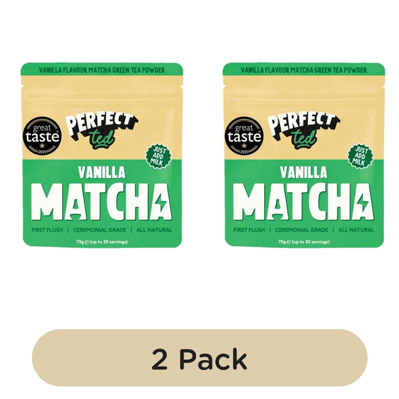 Perfect Ted Matcha Powder Vanilla Bean 75g, British Import (Pack of 2)