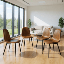 FurnitureR Mid-century Modern Fabric Dining Room Chair (Set of 2)