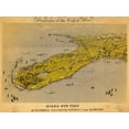 thumbnail image 2 of Vintage Maps 14x11 White Modern Wood Framed Museum Art Print Titled - Birds eye view of Florida and part of Georgia and Alabama 1861, 2 of 4