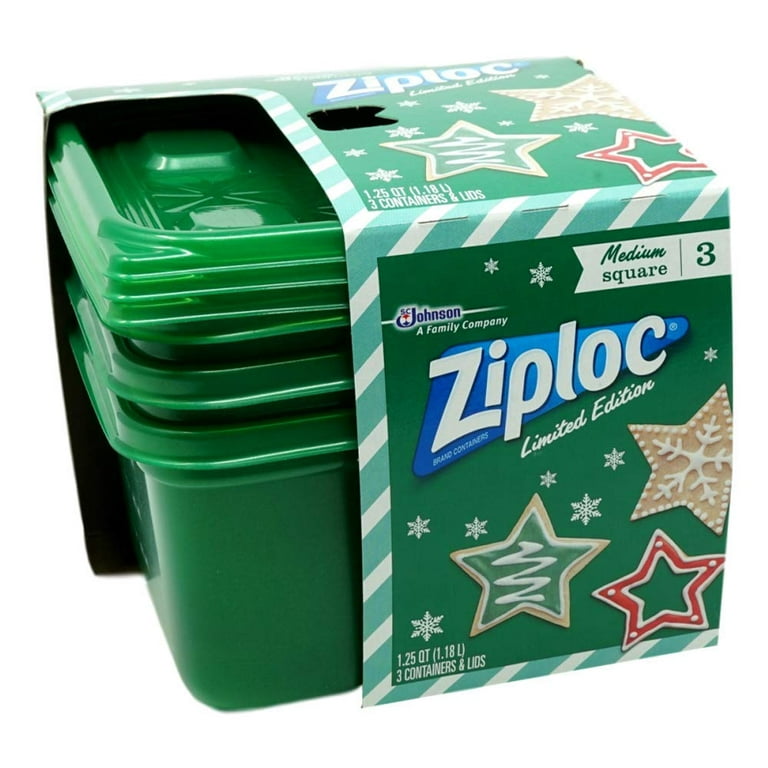 MEIJER HOLIDAY PRINTED CONTAINER GREEN SQ 40OZ 5CT