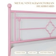 thumbnail image 6 of Sha Cerlin Pink Full Size Metal Platform Bed Frame with Victorian Vintage Headboard, 6 of 10