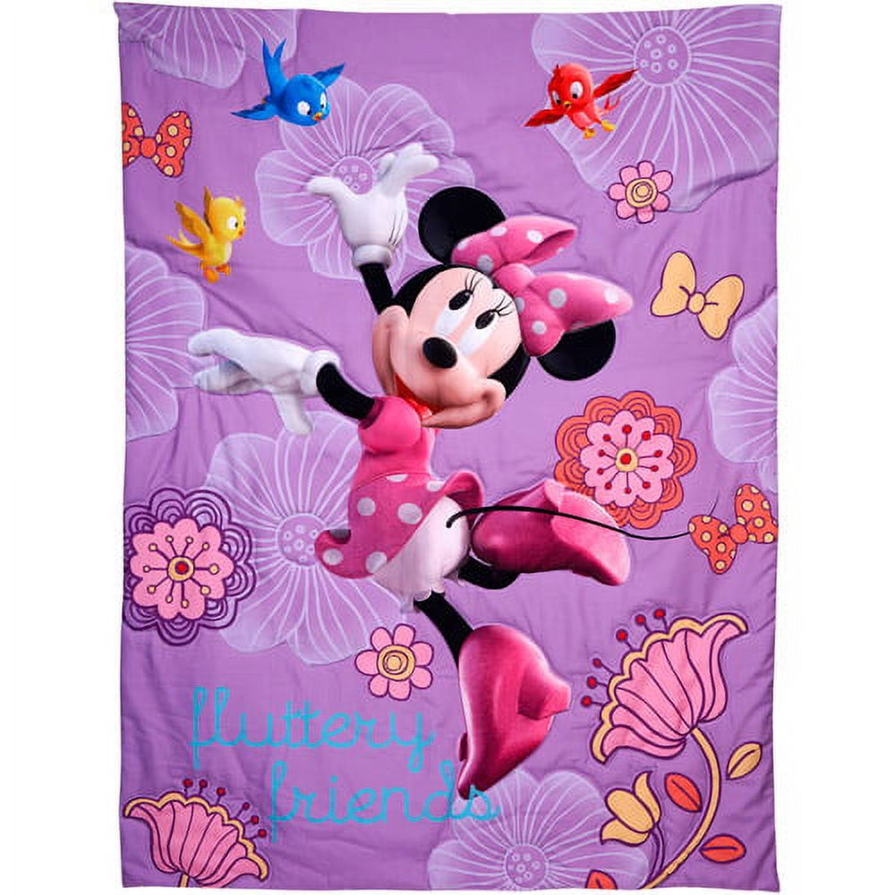 Disney Minnie Mouse Fluttery Friends 4-Pieces Toddler Bedding Set, Preschool Girl - image 3 of 8