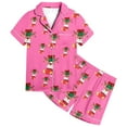 thumbnail image 1 of TZEWGL Night Shirt For Girl Satin Silk Short Sleeves Button Down Top Classic Shorts With 2 Piece Set Pjs For Toddlers size 2-3T, 1 of 5