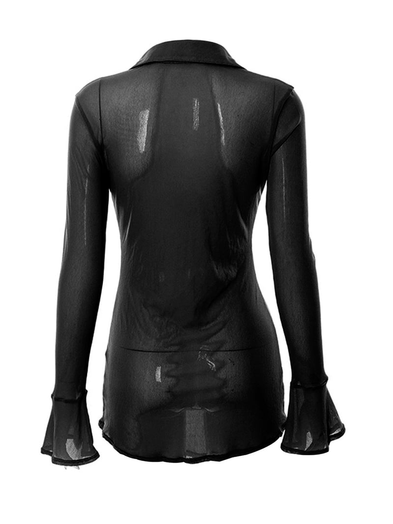 desigual mesh dress Desigual Long Sleeve Gathered Side Mini Dress